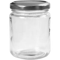 Creativ Company Glazen pot, h: 9,1 cm, d 6,8 cm, 240 ml, transparant, 12 stuk/ 1 doos