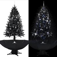 VidaXL Kerstboom sneeuwend met paraplubasis 190 cm pvc zwart