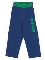 Missoni Kids pantalon de jogging en coton à logo imprimé - Bleu