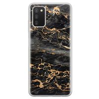 Samsung Galaxy A03s siliconen hoesje - Marmer grijs brons