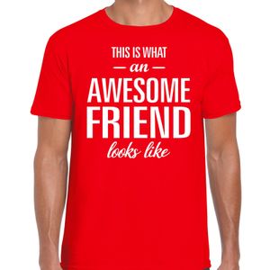 Awesome friend cadeau t-shirt rood heren