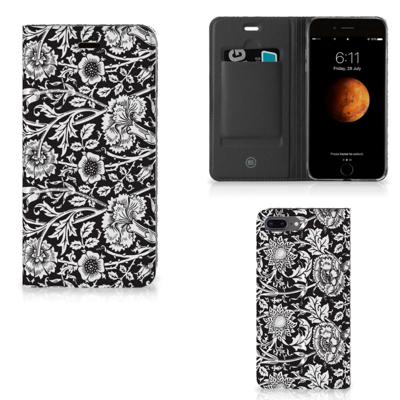 Apple iPhone 7 Plus | 8 Plus Smart Cover Black Flowers Apple iPhone 7 Plus | 8 Plus Smart Cover Black Flowers