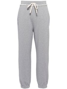 Miu Miu pantalon de jogging en polaire à logo imprimé - Gris