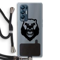 Angry Bear (black): Oppo Find X3 Neo Transparant Hoesje met koord