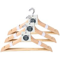 Urban Living Kledinghangers - met inkepingen en beugel - 15x - hout - 43 x 22 cm - thumbnail