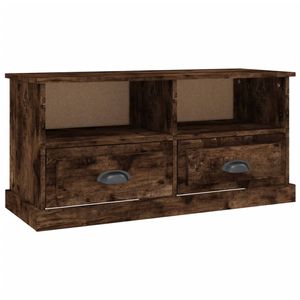 The Living Store Tv-meubel - TV-meubels 93x35.5x45cm - Gerookt eiken