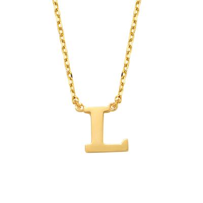 Minimalistische letter ketting - 14K GOUD - Goud - L