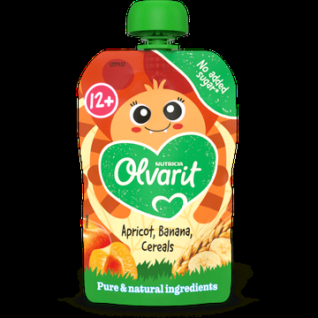 Olvarit 12+ Maanden Knijpfruit Abrikoos Banaan Granen 100g bij Jumbo