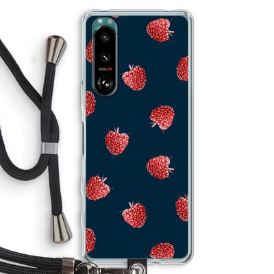 Framboosjes: Sony Xperia 5 III Transparant Hoesje met koord