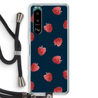 Framboosjes: Sony Xperia 5 III Transparant Hoesje met koord