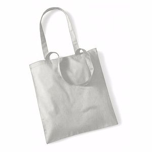 Tote bag katoenen tasje lichtgrijs 42 x 38 cm