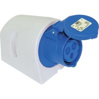 CEE Wandcontactdoos 32A 250V 3-polig IP44 Keraf blauw