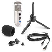 Vonyx CM320S USB studio microfoon met tafelstandaard - Titanium - thumbnail