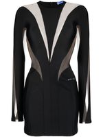 Mugler robe transparente à plaque logo - Noir