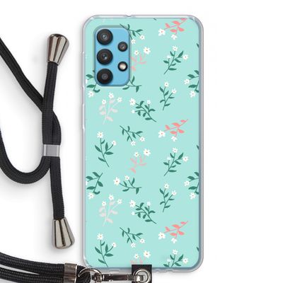 Small white flowers: Samsung Galaxy A32 4G Transparant Hoesje met koord