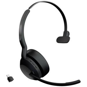 Jabra Evolve2 55 MS On Ear headset Telefoon Bluetooth Mono Zwart Noise Cancelling, Ruisonderdrukking (microfoon) Headset, Mono