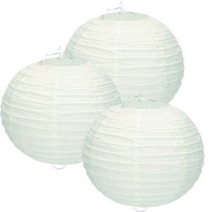 12x IJsblauwe bol lampionnen 25 cm   -