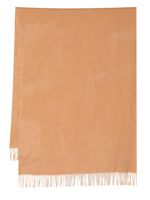 Mulberry embroidered-logo fringed scarf - Marron