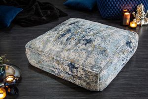 Design vloerkussen XL ABSTRACT 70cm blauw beige zitpoef met abstract patroon - 40242