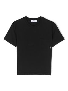 MSGM Kids t-shirt en coton à poche poitrine plaquée - Noir