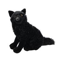 Knuffeldier Wolf - zachte pluche stof - zwart - kwaliteit knuffels - 26 cm - thumbnail