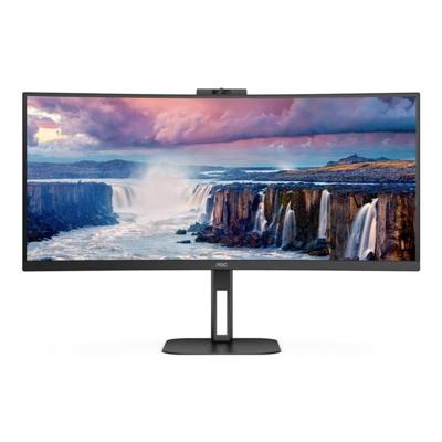 AOC Value-Line CU34V5CW/BK LED-monitor Energielabel G (A - G) 86.4 cm (34 inch) 3440 x 1440 Pixel 21:9 4 ms HDMI, DisplayPort, USB-A 3.2 Gen 1, USB-C,