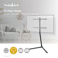 TV-vloerstandaard | 49 - 70 inch | maximaal 40 kg | Ontwerp met stevige V-voet | Zwart - thumbnail