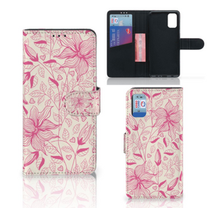 Samsung Galaxy A41 Hoesje Pink Flowers