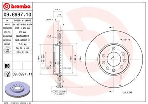 Remschijf BREMBO, Remschijftype: Binnen geventileerd, u.a. für Opel, Saab, Vauxhall, Lotus