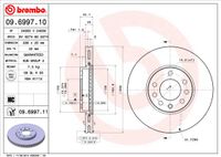 Remschijf BREMBO, Remschijftype: Binnen geventileerd, u.a. für Opel, Saab, Vauxhall, Lotus