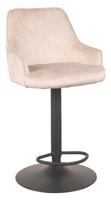 LABEL51 Draaibare Barkruk 'Fender' Velvet, kleur Naturel (zithoogte 64-84cm)