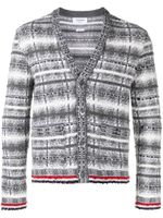 Thom Browne cardigan à motif tartan en jacquard - Gris