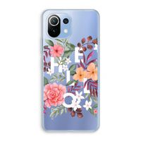 Hello in flowers: Xiaomi Mi 11 Lite Transparant Hoesje