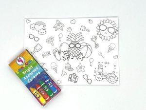 Inkleurbare ansichtkaart zomer