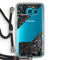 Zwart marmer: Samsung Galaxy S6 Transparant Hoesje met koord