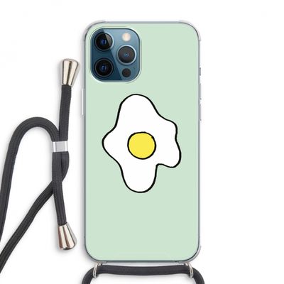Spiegelei: iPhone 12 Pro Max Transparant Hoesje met koord