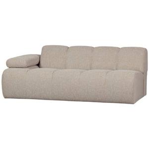 WOOOD 2-zits bank met arm links Mojo - Bouclé - Beige - 74x200x97 cm