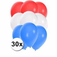 30 stuks party ballonnen in de Nederlandse kleuren - thumbnail