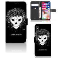 Telefoonhoesje met Naam Apple iPhone Xs Max Skull Hair