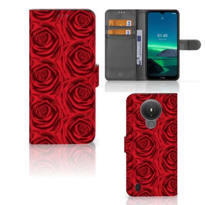 Nokia 1.4 Hoesje Red Roses | Portemonnee hoesje Nokia 1.4 Hoesje Red Roses | Portemonnee hoesje
