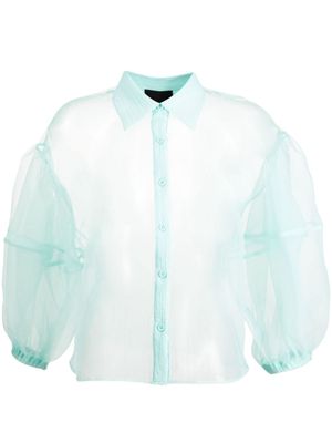 Cynthia Rowley chemise en organza à effet de transparence - Vert