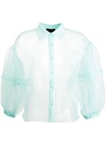 Cynthia Rowley chemise en organza à effet de transparence - Vert - thumbnail