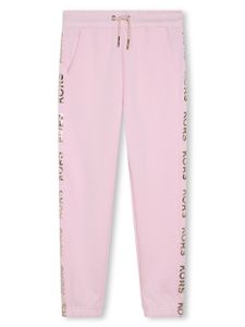 Michael Kors Kids pantalon de jogging en coton à bande logo - Rose