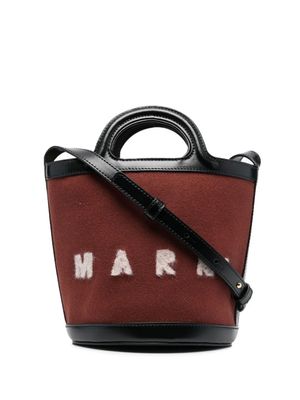 Marni sac seau Tasche à logo imprimé - Marron