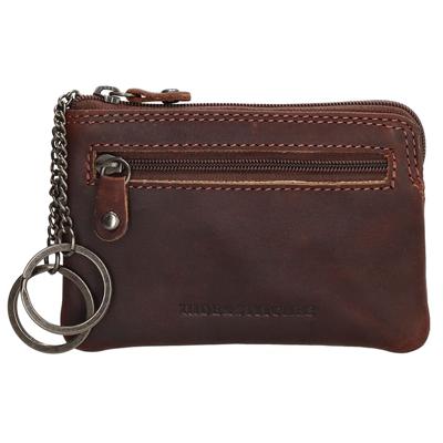 Hide & Stitches Sleuteletui met 4 Creditcardvakjes Japura Donker Bruin