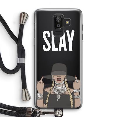 Slay All Day: Samsung Galaxy J8 (2018) Transparant Hoesje met koord