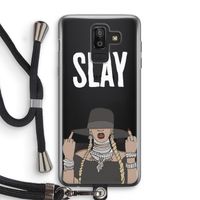 Slay All Day: Samsung Galaxy J8 (2018) Transparant Hoesje met koord