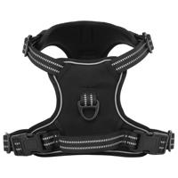 VidaXL Hondentuigje met riem en halsband verstelbaar m zwart