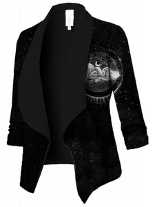 Cross Neck Geometric Casual Loose Blazer