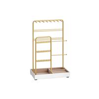 Sieradenstandaard met metalen frame als cadeau-idee, Goudkleurig